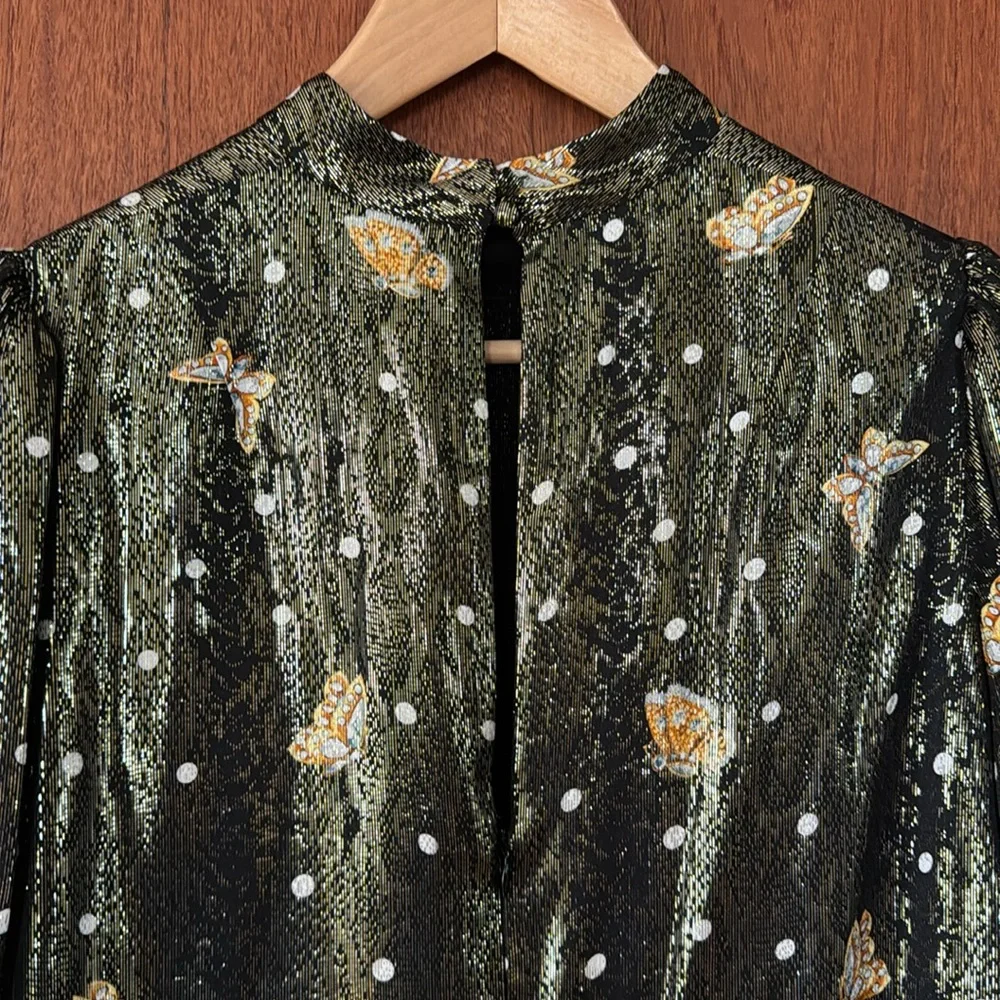 The Kooples Paris silk/metallic dress. Size 3 - I think is the same as a large. - Picture 12 of 16